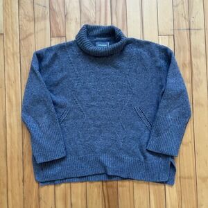 Zadig & Voltaire Medium Turtleneck Sweater Boxy Charcoal Grey Knit